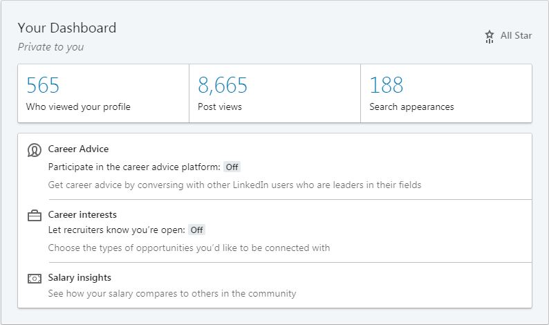 LinkedIn Dashboard